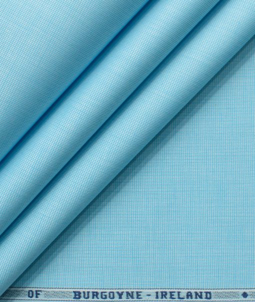 Burgoyne Men's Giza Cotton Solids 2.25 Meter Unstitched Shirting Fabric (Arctic Blue)