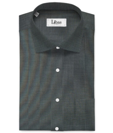 Burgoyne Men's Giza Cotton Solids 2.25 Meter Unstitched Shirting Fabric (Dark Grey)