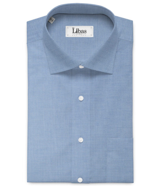 Burgoyne Men's Giza Cotton Solids 2.25 Meter Unstitched Shirting Fabric (Light Blue)