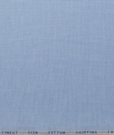 Burgoyne Men's Giza Cotton Solids 2.25 Meter Unstitched Shirting Fabric (Light Blue)