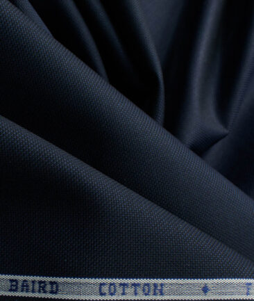 Burgoyne Men's Giza Cotton Solids 2.25 Meter Unstitched Shirting Fabric (Dark Navy Blue)