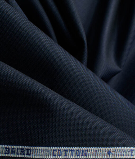 Burgoyne Men's Giza Cotton Solids 2.25 Meter Unstitched Shirting Fabric (Dark Navy Blue)