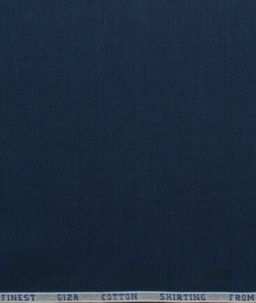 Burgoyne Men's Giza Cotton Solids 2.25 Meter Unstitched Shirting Fabric (Dark Royal Blue)