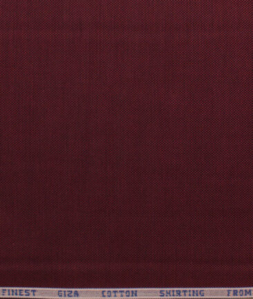 Burgoyne Men's Giza Cotton Solids 2.25 Meter Unstitched Shirting Fabric (Wine)