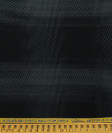 Luthai Men's Supima Cotton Checks 2.25 Meter Unstitched Shirting Fabric (Black & Grey)