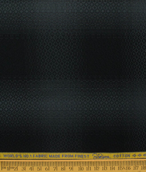 Luthai Men's Supima Cotton Checks 2.25 Meter Unstitched Shirting Fabric (Black & Grey)