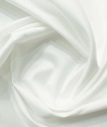 Luthai Men's 2/140's Supima Cotton Solids 2.25 Meter Unstitched Shirting Fabric (White)