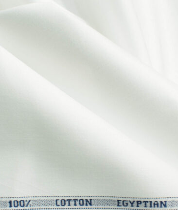 Raymond Men's Egyptian Cotton Solids 3.50 Meter Unstitched Shirting Fabric (White)