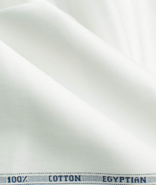 Raymond Men's Egyptian Cotton Solids 3.50 Meter Unstitched Shirting Fabric (White)