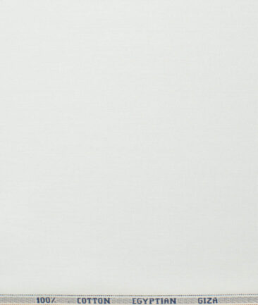 Raymond Men's Egyptian Cotton Solids 3.50 Meter Unstitched Shirting Fabric (White)