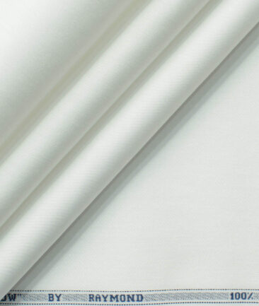 Raymond Men's Egyptian Cotton Solids 3.50 Meter Unstitched Shirting Fabric (White)