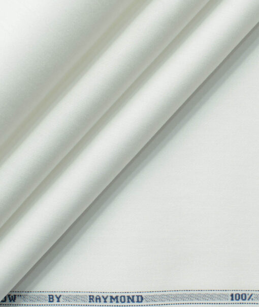 Raymond Men's Egyptian Cotton Solids 3.50 Meter Unstitched Shirting Fabric (White)