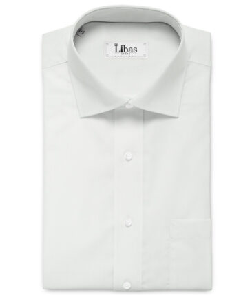 Raymond Men's Cotton Solids 3.50 Meter Unstitched Shirting Fabric (White)