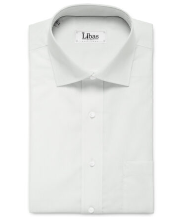 Raymond Men's Cotton Solids 3.50 Meter Unstitched Shirting Fabric (White)