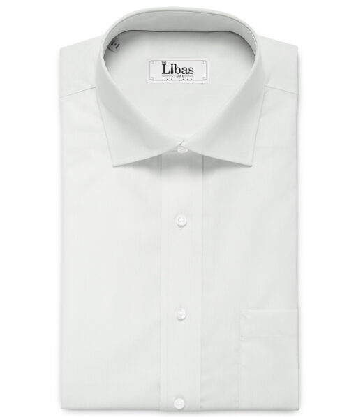 Raymond Men's Cotton Solids 3.50 Meter Unstitched Shirting Fabric (White)