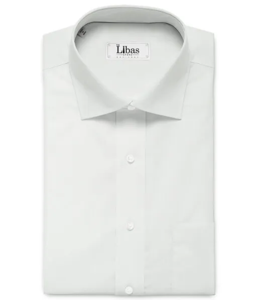 Raymond Men's Cotton Solids 3.50 Meter Unstitched Shirting Fabric (White)
