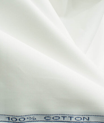 Raymond Men's Cotton Solids 3.50 Meter Unstitched Shirting Fabric (White)
