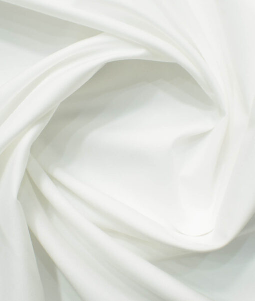 Raymond Men's Cotton Solids 3.50 Meter Unstitched Shirting Fabric (White)