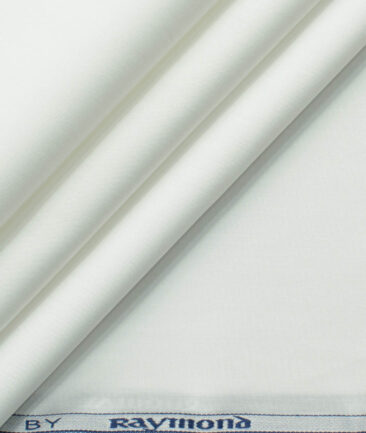Raymond Men's Cotton Solids 3.50 Meter Unstitched Shirting Fabric (White)