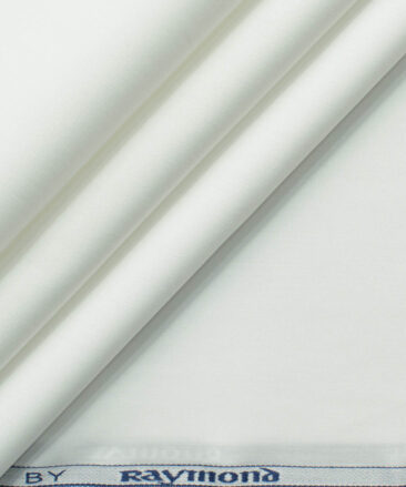 Raymond Men's Cotton Solids 3.50 Meter Unstitched Shirting Fabric (White)
