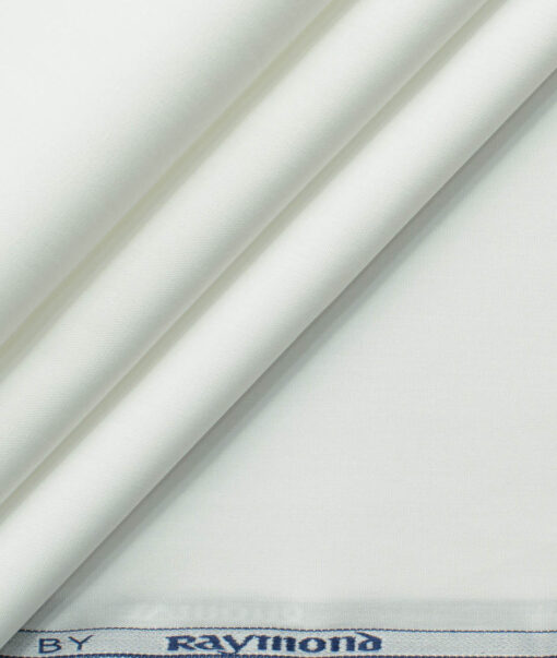 Raymond Men's Cotton Solids 3.50 Meter Unstitched Shirting Fabric (White)