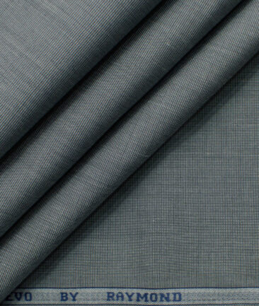 Raymond Men's Premium Cotton Solids 2.25 Meter Unstitched Shirting Fabric (Grey)
