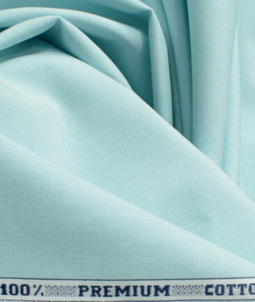 Raymond Men's Premium Cotton Solids 2.25 Meter Unstitched Shirting Fabric (Mint Green)