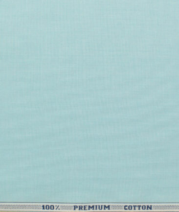 Raymond Men's Premium Cotton Solids 2.25 Meter Unstitched Shirting Fabric (Mint Green)
