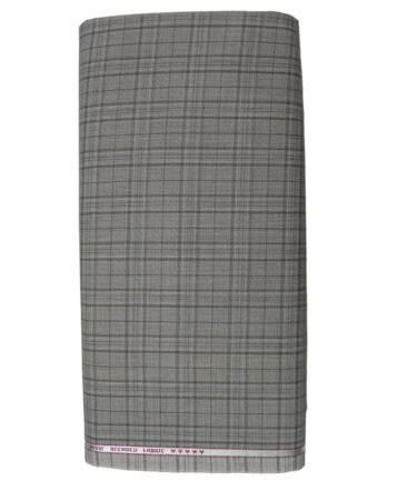 Raymond Men's Wool Checks Super 100's  Unstitched Suiting Fabric (Light Grey) - Image 5