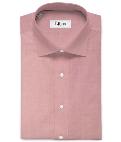Cadini Men's Bamboo Wrinkle Resistant Solids 2.25 Meter Unstitched Shirting Fabric (Rose Pink)