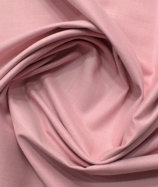 Cadini Men's Bamboo Wrinkle Resistant Solids 2.25 Meter Unstitched Shirting Fabric (Rose Pink)