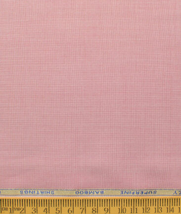 Cadini Men's Bamboo Wrinkle Resistant Solids 2.25 Meter Unstitched Shirting Fabric (Rose Pink)