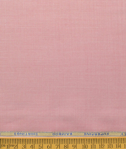 Cadini Men's Bamboo Wrinkle Resistant Solids 2.25 Meter Unstitched Shirting Fabric (Rose Pink)