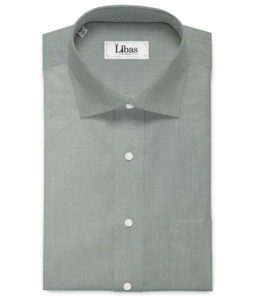 Cadini Men's Bamboo Wrinkle Resistant Solids 2.25 Meter Unstitched Shirting Fabric (Silver Grey)