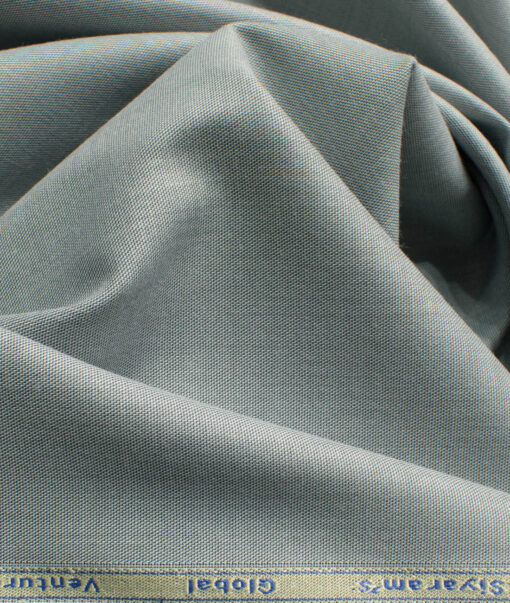 Cadini Men's Bamboo Wrinkle Resistant Solids 2.25 Meter Unstitched Shirting Fabric (Silver Grey)