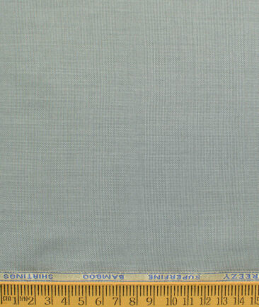 Cadini Men's Bamboo Wrinkle Resistant Solids 2.25 Meter Unstitched Shirting Fabric (Silver Grey)