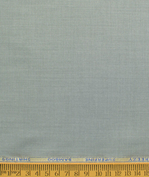 Cadini Men's Bamboo Wrinkle Resistant Solids 2.25 Meter Unstitched Shirting Fabric (Silver Grey)
