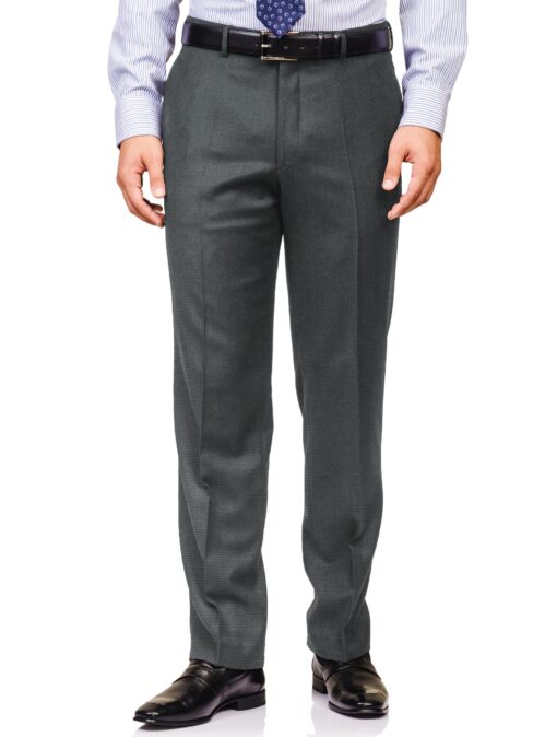 Cadini Italy Men's Polyester Viscose  Structured 3.75 Meter Unstitched Suiting Fabric (Dark Grey)