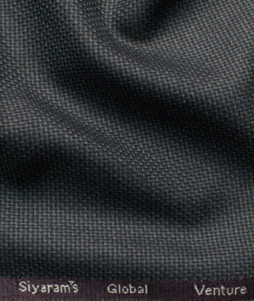 Cadini Italy Men's Polyester Viscose  Structured 3.75 Meter Unstitched Suiting Fabric (Dark Grey)