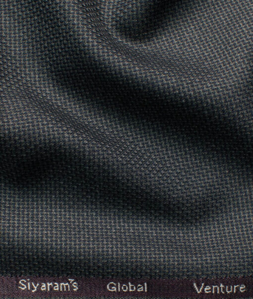 Cadini Italy Men's Polyester Viscose  Structured 3.75 Meter Unstitched Suiting Fabric (Dark Grey)