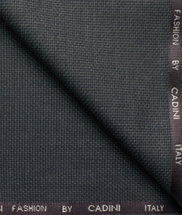 Cadini Italy Men's Polyester Viscose  Structured 3.75 Meter Unstitched Suiting Fabric (Dark Grey)