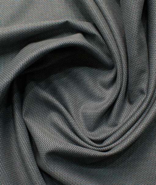 Cadini Italy Men's Polyester Viscose  Structured 3.75 Meter Unstitched Suiting Fabric (Grey)