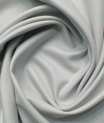 Cadini Italy Men's Polyester Viscose  Structured 3.75 Meter Unstitched Suiting Fabric (Light Grey)