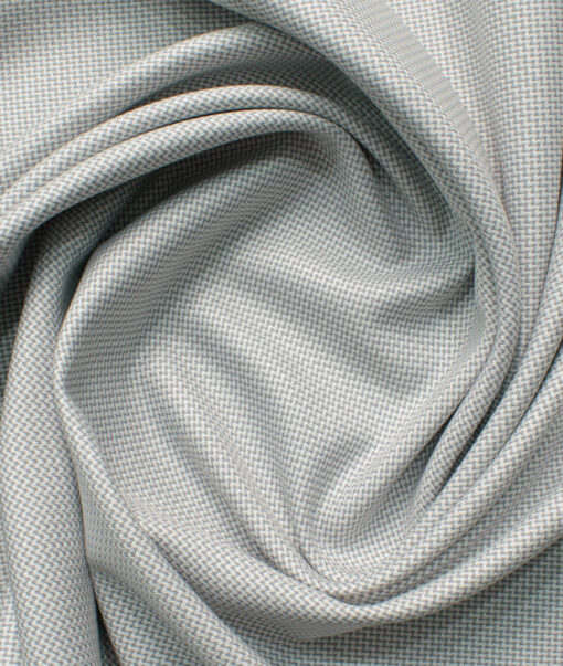 Cadini Italy Men's Polyester Viscose  Structured 3.75 Meter Unstitched Suiting Fabric (Light Grey)