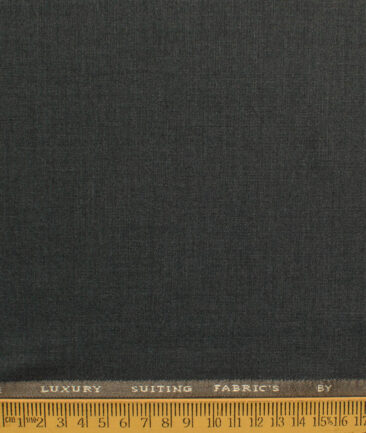 Canetti by Cadini Italy Men's Polyester Viscose  Self Design 3.75 Meter Unstitched Suiting Fabric (Dark Worsted Grey)