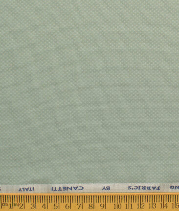 Canetti by Cadini Italy Men's Polyester Viscose  Structured 3.75 Meter Unstitched Suiting Fabric (Light Pistachious Green)