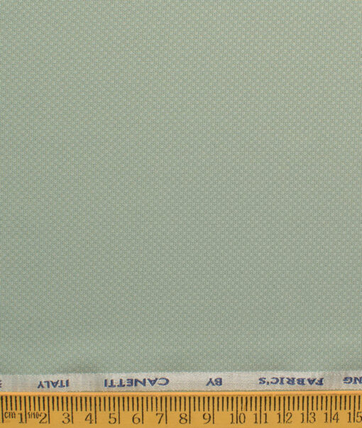 Canetti by Cadini Italy Men's Polyester Viscose  Structured 3.75 Meter Unstitched Suiting Fabric (Light Pistachious Green)