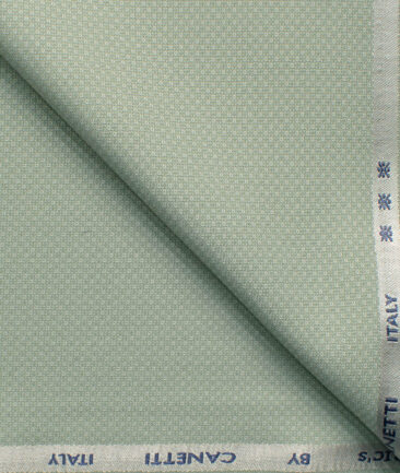 Canetti by Cadini Italy Men's Polyester Viscose  Structured 3.75 Meter Unstitched Suiting Fabric (Light Pistachious Green)