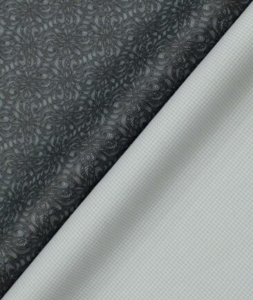 Combo of Unstitched Birla Century Dark Grey Cotton  and J.Hampstead Light Grey Polyester Viscose