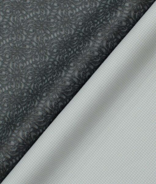 Combo of Unstitched Birla Century Dark Grey Cotton  and J.Hampstead Light Grey Polyester Viscose